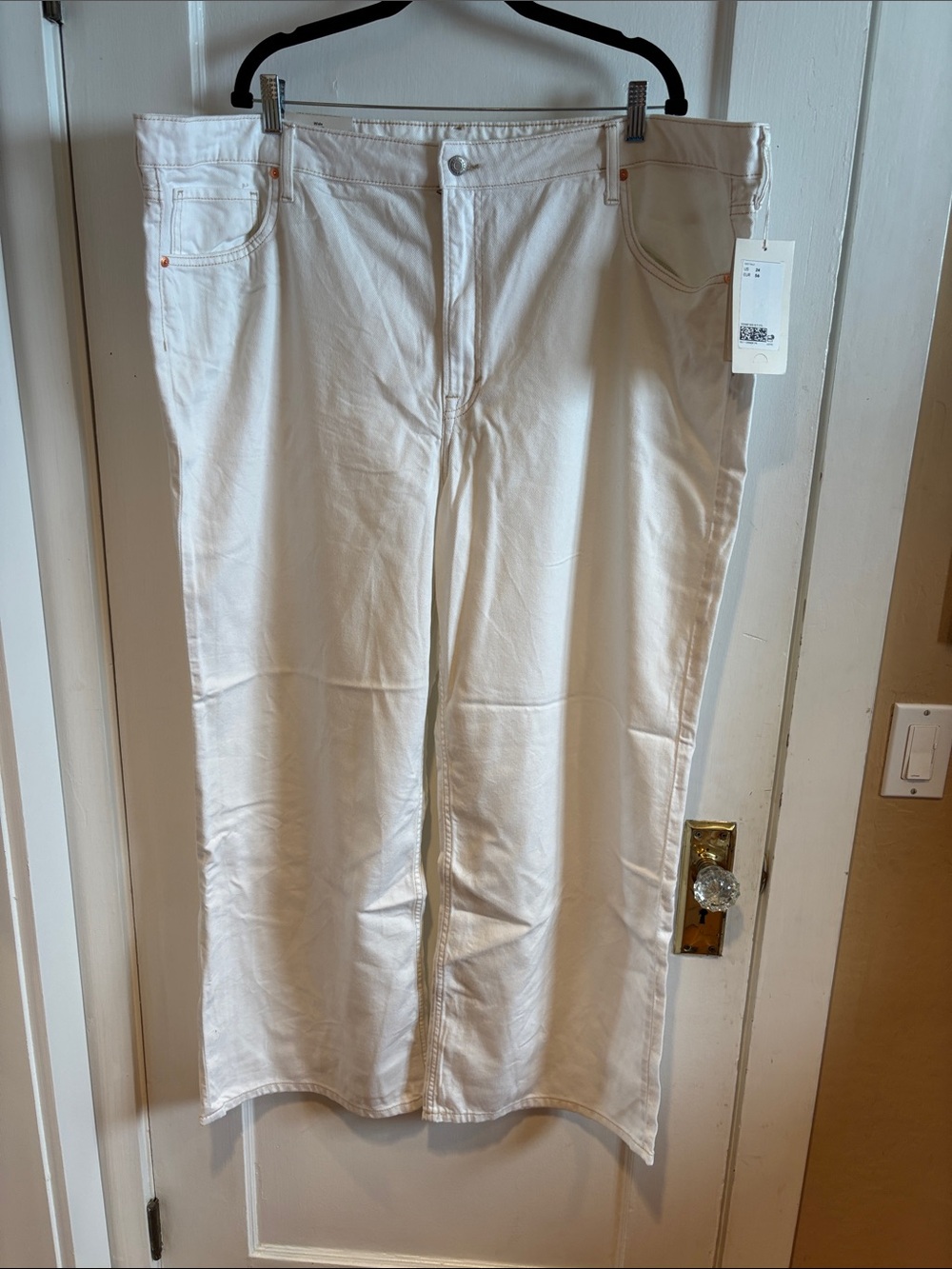 H&M Ivory Wide-Leg Jeans size 22